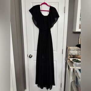 NWOT Chic Black Maxi Dress with Tassel Detail 1XL